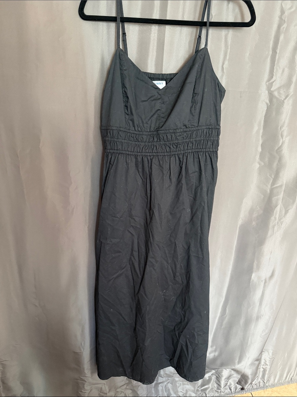 Old Navy Black Dress with Smocked Waist and Spaghetti Straps